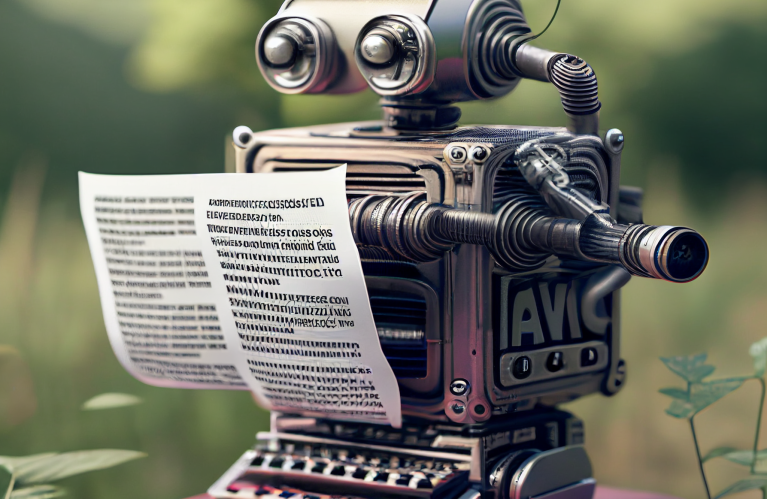 Artificial Intelligence Robot Creating a Press Release